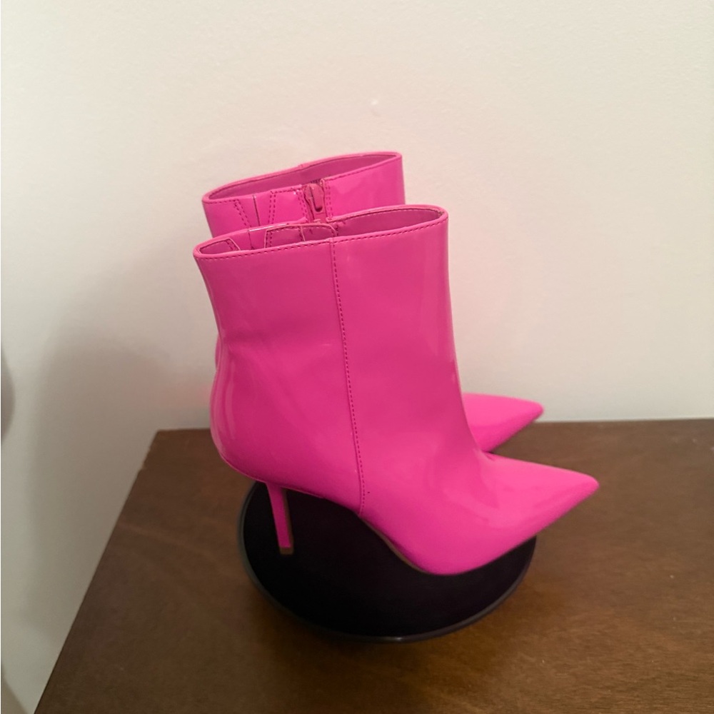 INC International Concepts Hot Pink Ankle Boots - Picture 3 of 4